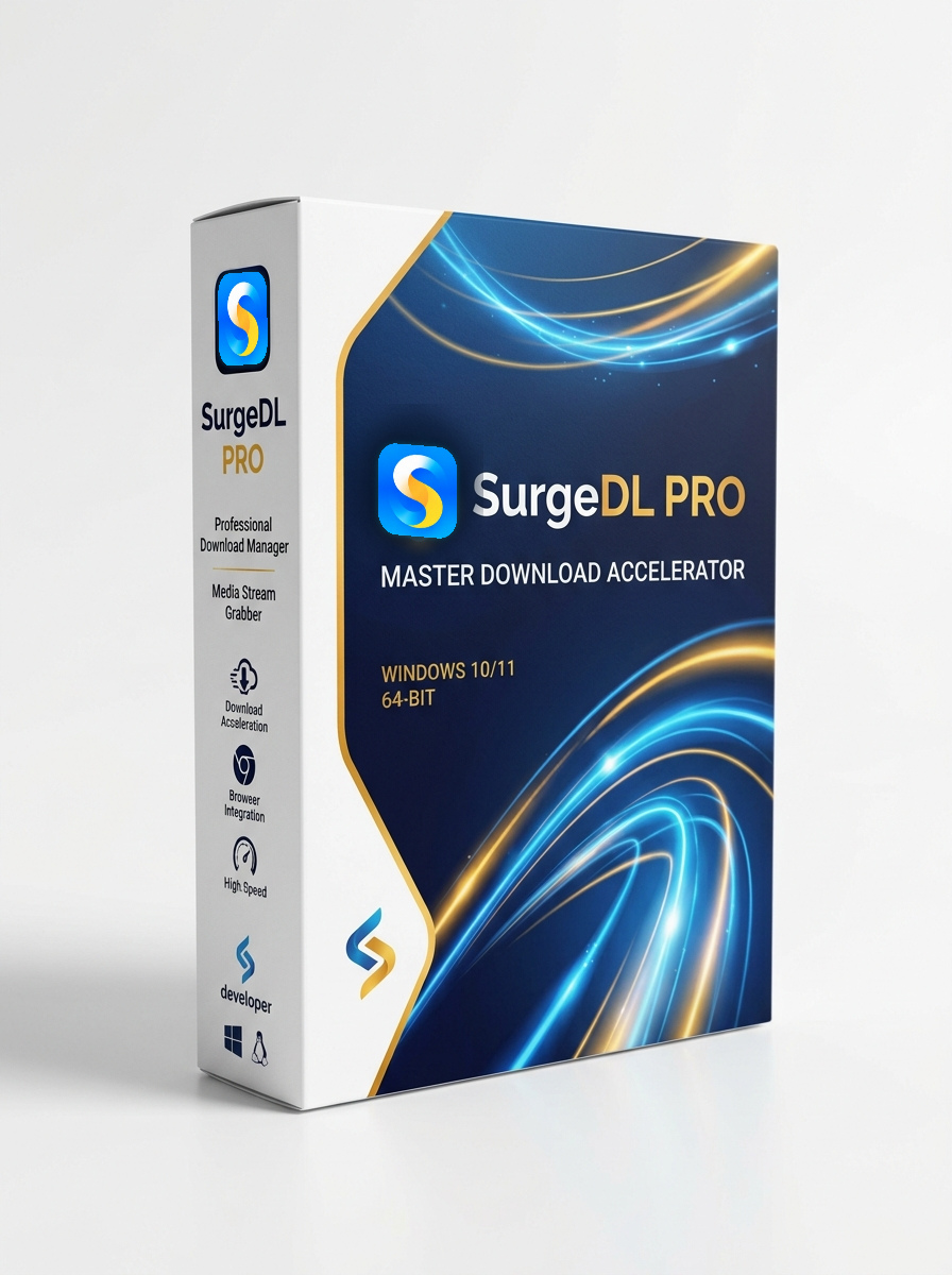 SurgeDL PRO Master Download Accelerator Retail Box Art
